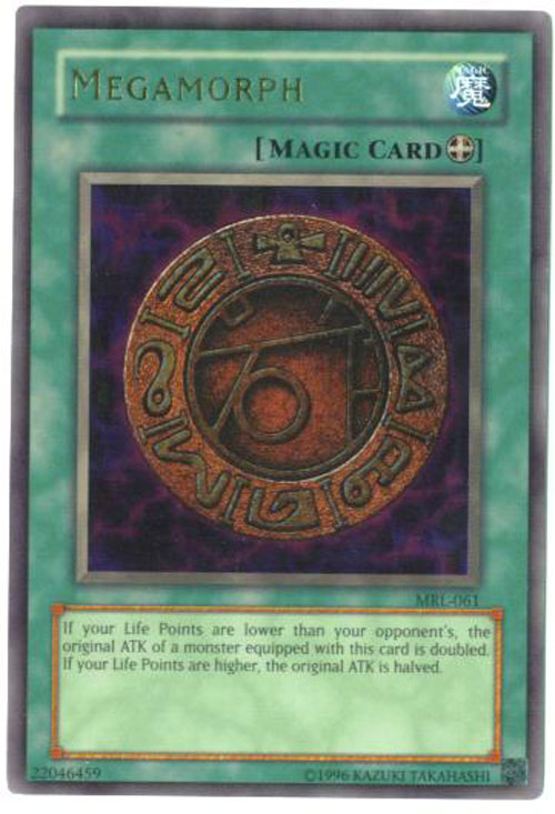 Yu-Gi-Oh Card - MRL-061 - MEGAMORPH (ultra rare holo)