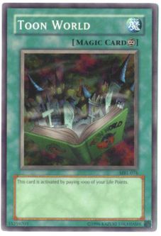 Yu-Gi-Oh Card - MRL-076 - TOON WORLD (super rare holo) *Played*