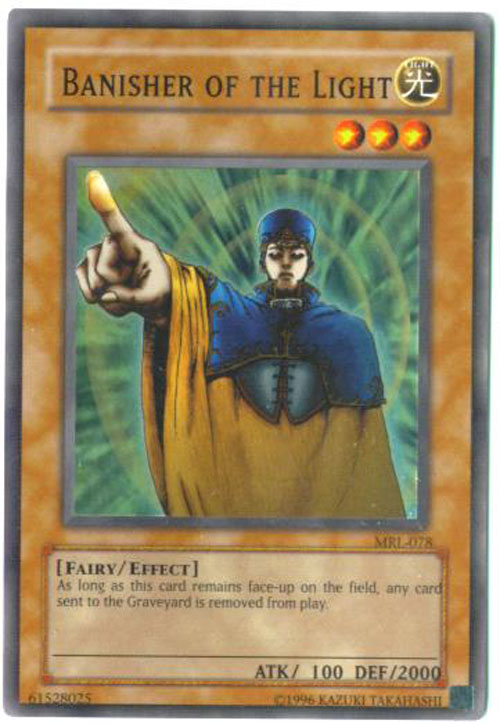 Yu-Gi-Oh Card - MRL-078 - BANISHER OF THE LIGHT (super rare holo)