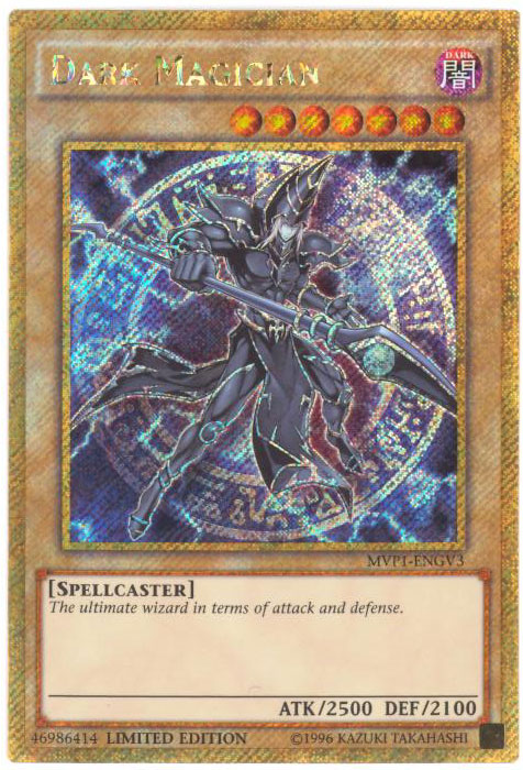 Yu-Gi-Oh Card - MVP1-ENGV3 - DARK MAGICIAN (gold secret rare holo)
