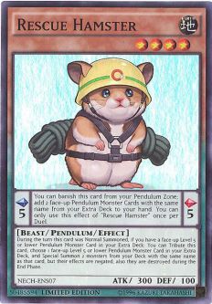 Yu-Gi-Oh Card - NECH-ENS07 - RESCUE HAMSTER (super rare holo)