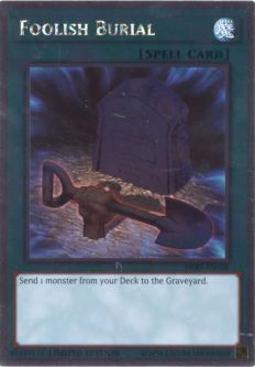 Yu-Gi-Oh Card - NKRT-EN028 - FOOLISH BURIAL (platinum rare)