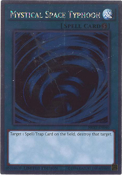 Yu-Gi-Oh Card - NKRT-EN040 - MYSTICAL SPACE TYPHOON (platinum rare)
