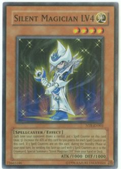 Yu-Gi-Oh Card - NTR-EN001 - SILENT MAGICIAN LV4 (super rare holo) *Played*