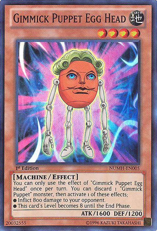 Yu-Gi-Oh Card - NUMH-EN005 - GIMMICK PUPPET EGG HEAD (super rare holo)