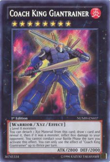 Yu-Gi-Oh Card - NUMH-EN037 - COACH KING GIANTRAINER (secret rare holo)