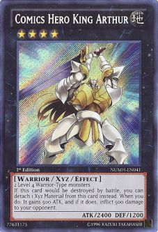 Yu-Gi-Oh Card - NUMH-EN041 - COMICS HERO KING ARTHUR (secret rare holo)