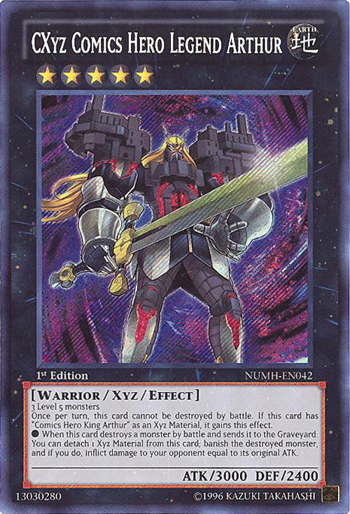Yu-Gi-Oh! CXyz Comics Hero Legend Arthur Card - NUMH-EN042 Secret Rare, Number Hunters Unlimited - View #5