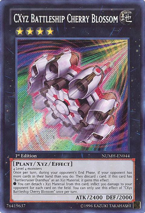 blossom yugioh card Yu-Gi-Oh Card - NUMH-EN044 - CXYZ BATTLESHIP CHERRY BLOSSOM (secret rare  holo): BBToyStore.com