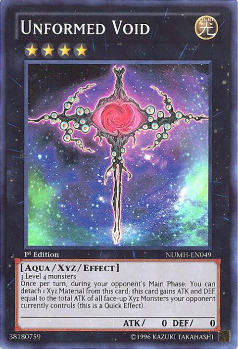 YuGiOh Number Hunters Super Rare Unformed Void, the Fictitious King NUMH-EN049