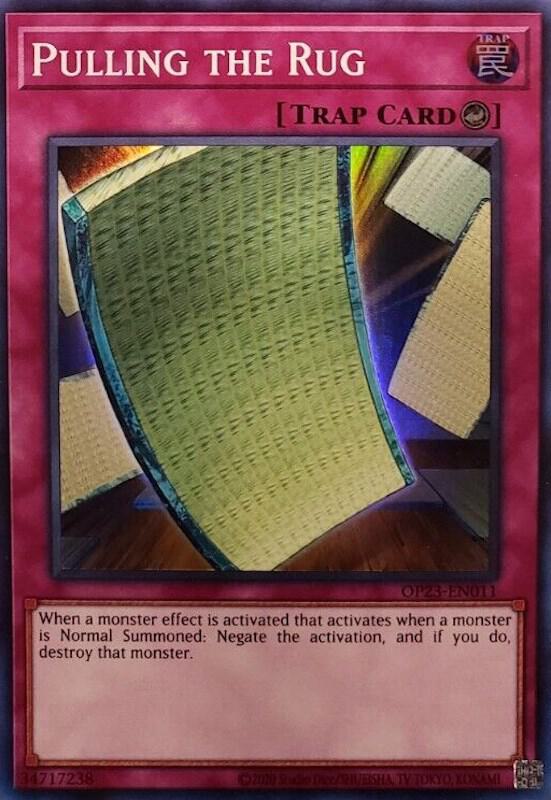 Yu-Gi-Oh Card - OP23-EN011 - PULLING THE RUG (super rare holo)