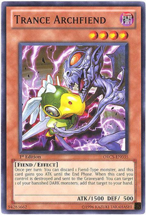Yu-Gi-Oh Card - ORCS-EN035 - TRANCE ARCHFIEND (common): BBToyStore.com -  Toys, Plush, Trading Cards, Action Figures & Games online retail store shop  sale