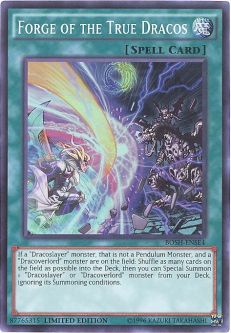 Yu-Gi-Oh Card - BOSH-ENSE4 - FORGE OF THE TRUE DRACOS (super rare holo)