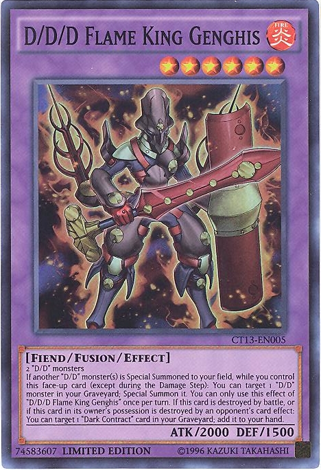 Yu-Gi-Oh Card - CT13-EN005 - D/D/D FLAME KING GENGHIS (super rare holo)
