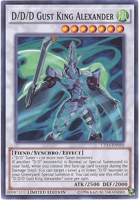 Yu-Gi-Oh Card - CT13-EN010 - D/D/D GUST KING ALEXANDER (super rare holo)