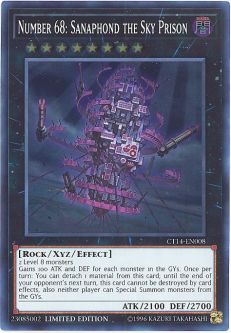 Yu-Gi-Oh Card - CT14-EN008 - NUMBER 68: SANAPHOND THE SKY PRISON (super rare holo)