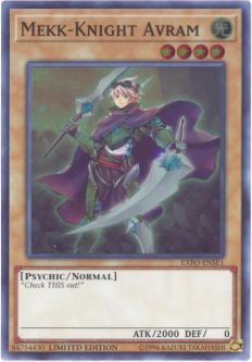 Yu-Gi-Oh Card - EXFO-ENSE1 - MEKK-KNIGHT AVRAM (super rare holo)