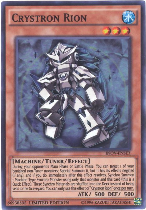 yugioh crystron cards Yugioh Invasion: Vengeance Crystron Rion Inov-ense3 [Special Edition]