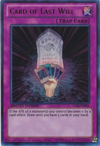Yu-Gi-Oh Card - LC04-EN003 - CARD OF LAST WILL (ultra rare holo)