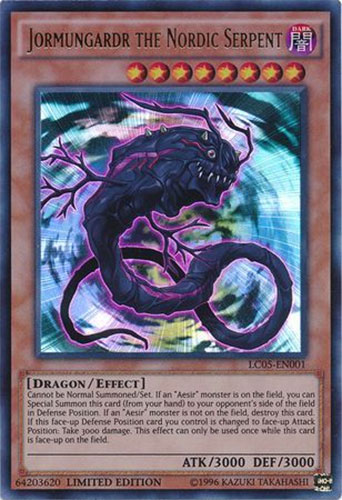 Yu-Gi-Oh Card - LC05-EN001 - JORMUNGARDR THE NORDIC SERPENT (ultra rare holo): BBToyStore.com - Toys, Plush, Trading Cards, Action Figures & Games online retail store shop sale Yu-Gi-Oh Card - LC05-EN001 - JORMUNGARDR THE NORDIC SERPENT (ultra rare holo): BBToyStore.com - Toys, Plush, Trading Cards, Action Figures & Games online retail store shop sale
