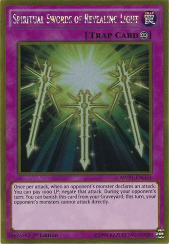 Yu-Gi-Oh Card - MVP1-ENG31 - SPIRITUAL SWORDS OF REVEALING LIGHT (gold rare holo)