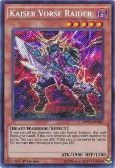 Yu-Gi-Oh Card - MVP1-ENS02 - KAISER VORSE RAIDER (secret rare holo)