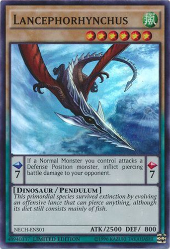 Yu-Gi-Oh Card - NECH-ENS01 - LANCEPHORHYNCHUS (super rare holo)