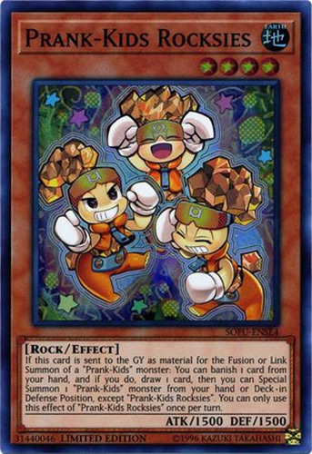 Yu-Gi-Oh Card - SOFU-ENSE4 - PRANK-KIDS ROCKSIES (super rare holo)