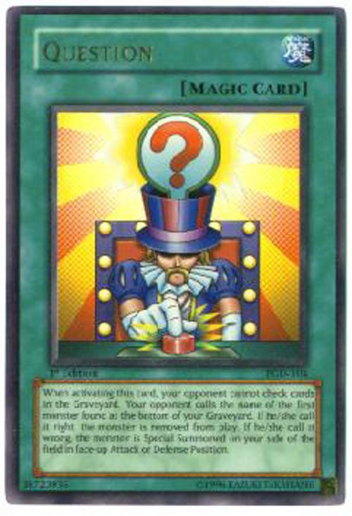 Yu-Gi-Oh Card - PGD-104 - QUESTION (ultra rare holo)