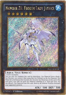 Yu-Gi-Oh Card - PGL2-EN018 - NUMBER 21: FROZEN LADY JUSTICE (gold secret rare holo)