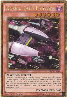 Yu-Gi-Oh Card - PGL3-EN030 - KOZMO DOG FIGHTER (gold secret rare holo)