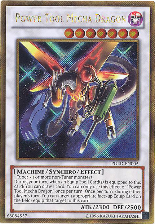 Yu-Gi-Oh Card - PGLD-EN005 - POWER TOOL MECHA DRAGON (gold secret rare holo)