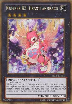 Yu-Gi-Oh Card - PGLD-EN025 - NUMBER 82: HEARTLANDRACO (gold secret rare holo)