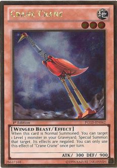 Yu-Gi-Oh Card - PGLD-EN042 - CRANE CRANE (gold rare holo)