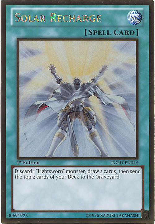 Yu-Gi-Oh Card - PGLD-EN046 - SOLAR RECHARGE (gold rare holo)