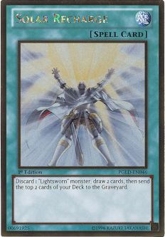 Yu-Gi-Oh Card - PGLD-EN046 - SOLAR RECHARGE (gold rare holo)