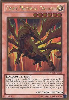 Yu-Gi-Oh Card - PGLD-EN065 - PRIME MATERIAL DRAGON (gold rare holo)