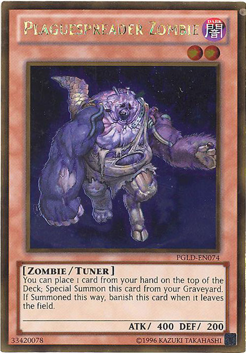 Yu-Gi-Oh Card - PGLD-EN074 - PLAGUESPREADER ZOMBIE (gold rare holo)