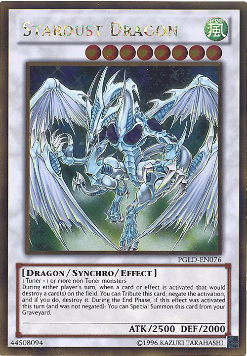 Yu-Gi-Oh Card - PGLD-EN076 - STARDUST DRAGON (gold rare holo)