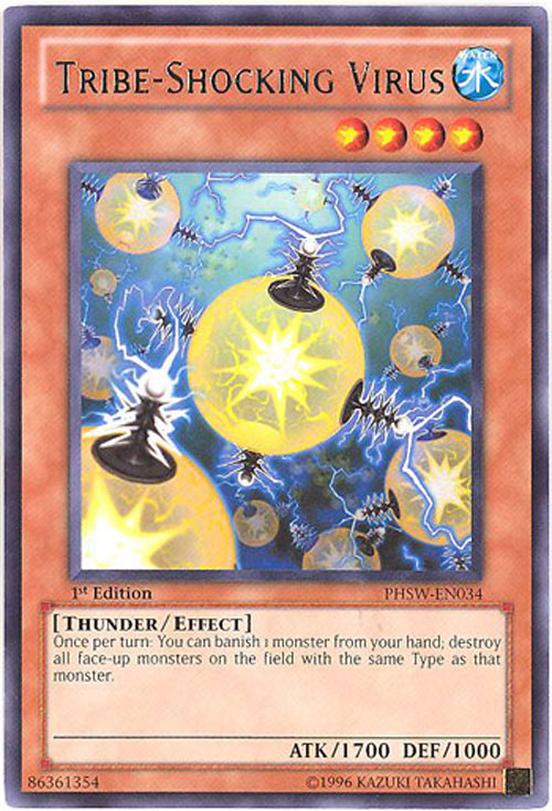 virus card yugioh YuGiOh Photon Shockwave Rare Tribe-Shocking Virus Phsw-en034