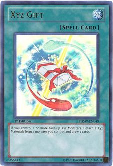 Yu-Gi-Oh Card - PHSW-EN049 - XYZ GIFT (ultra rare holo)