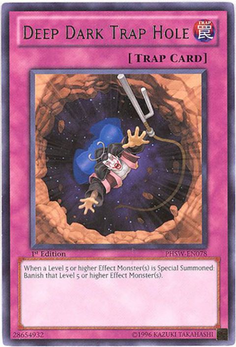 Yu-Gi-Oh Card - PHSW-EN078 - DEEP DARK TRAP HOLE (rare) Yu-Gi-Oh Card - PHSW-EN078 - DEEP DARK TRAP HOLE (rare)