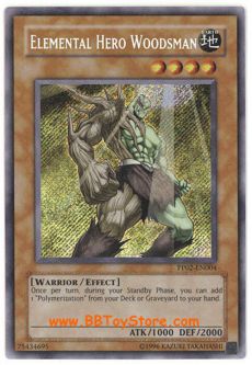 Yu-Gi-Oh Card - PP02-EN004 - ELEMENTAL HERO WOODSMAN (secret rare holo)