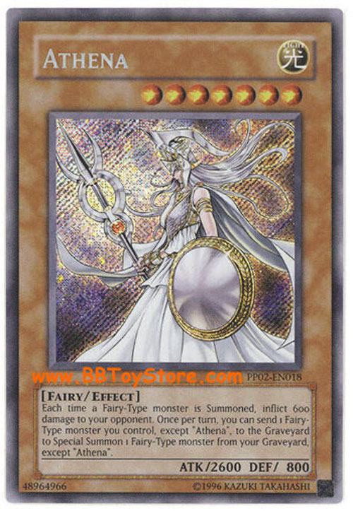 Yu-Gi-Oh Card - PP02-EN018 - ATHENA (secret rare holo)
