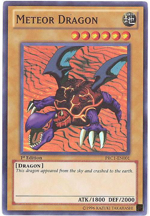 Yu-Gi-Oh Card - PRC1-EN001 - METEOR DRAGON (super rare holo)