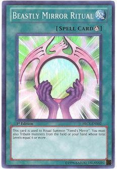 Yu-Gi-Oh Card - PRC1-EN002 - BEASTLY MIRROR RITUAL (super rare holo)