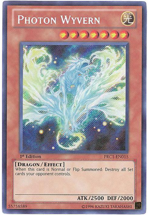 Yu-Gi-Oh Card - PRC1-EN015 - PHOTON WYVERN (secret rare holo):  BBToyStore.com - Toys, Plush, Trading Cards, Action Figures & Games online  retail store shop sale