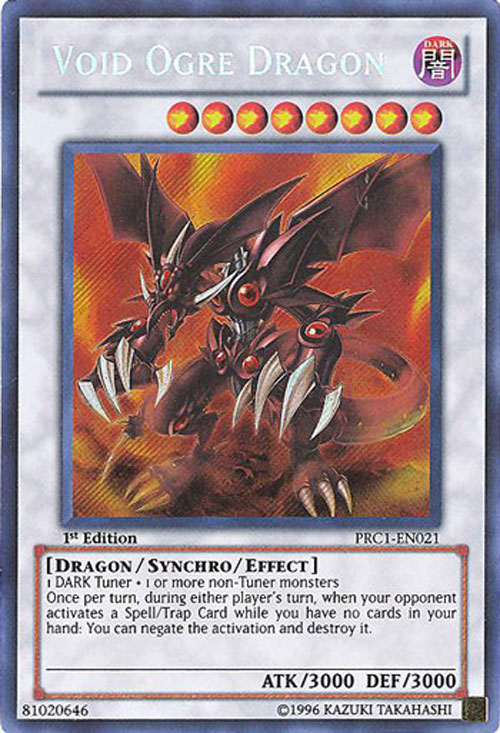 Yu-Gi-Oh Card - PRC1-EN021 - VOID OGRE DRAGON (secret rare holo)