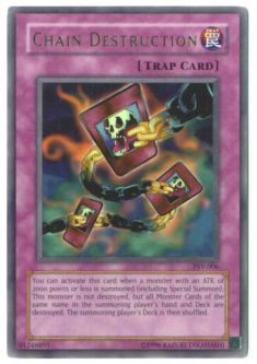 Yu-Gi-Oh Card - PSV-006 - CHAIN DESTRUCTION (ultra rare holo) *Played*
