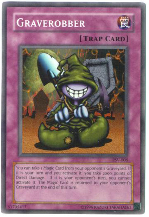 Yu-Gi-Oh Card - PSV-008 - GRAVEROBBER (super rare holo) *Played*